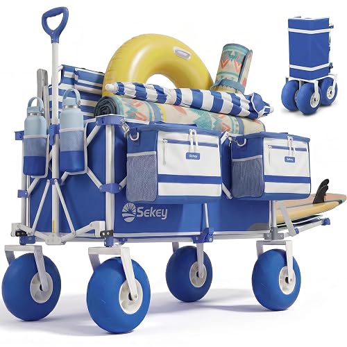 Sekey Heavy Duty Beach Wagon with 9' Big Sand-Proof Wheels