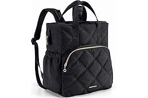 QUILTED HIP CLUB DIAPER BAG BACKPACK - Padded Straps, Insulated Pockets