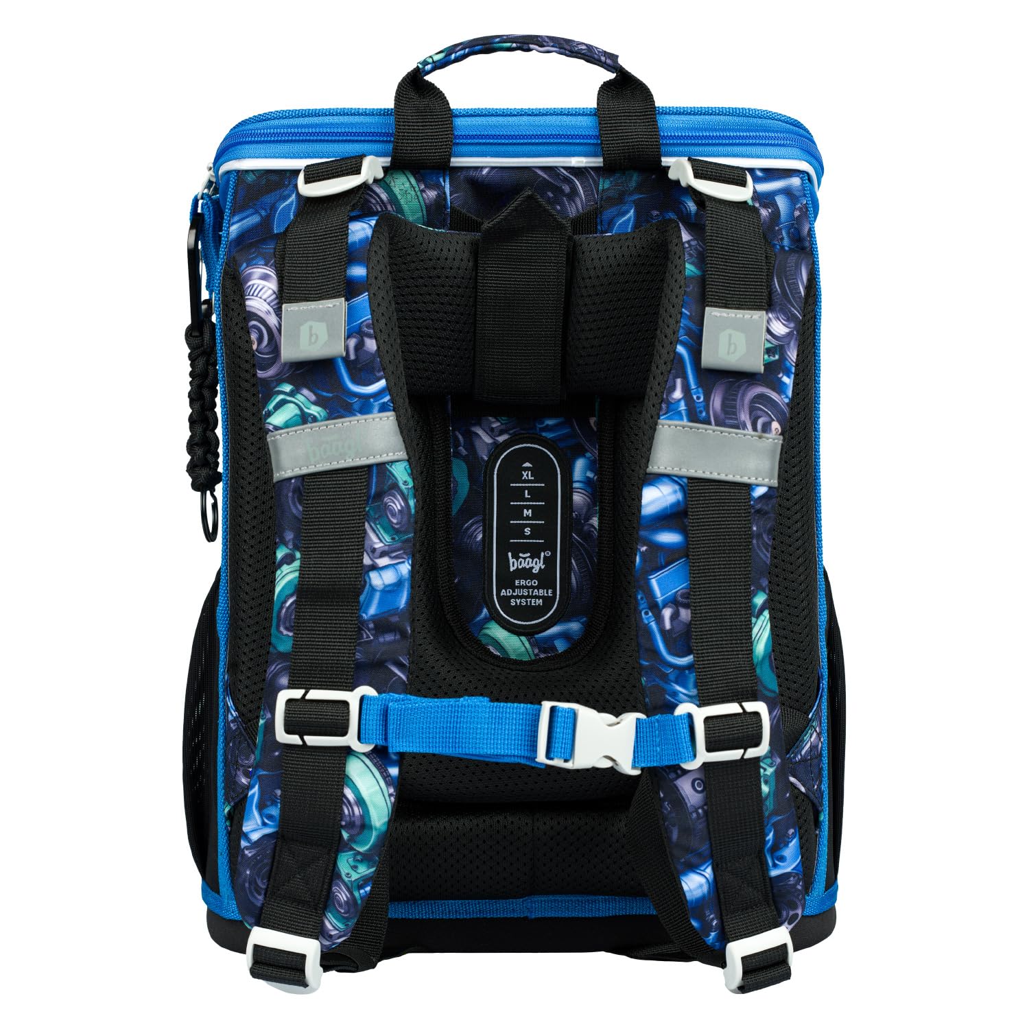 Baagl Mochila escolar para niños y niñas, 3 piezas, mochila escolar Zippy para 1ª clase, mochila escolar primaria con correa para el pecho, mochila escolar ergonómica, Coche de carreras, Juego de