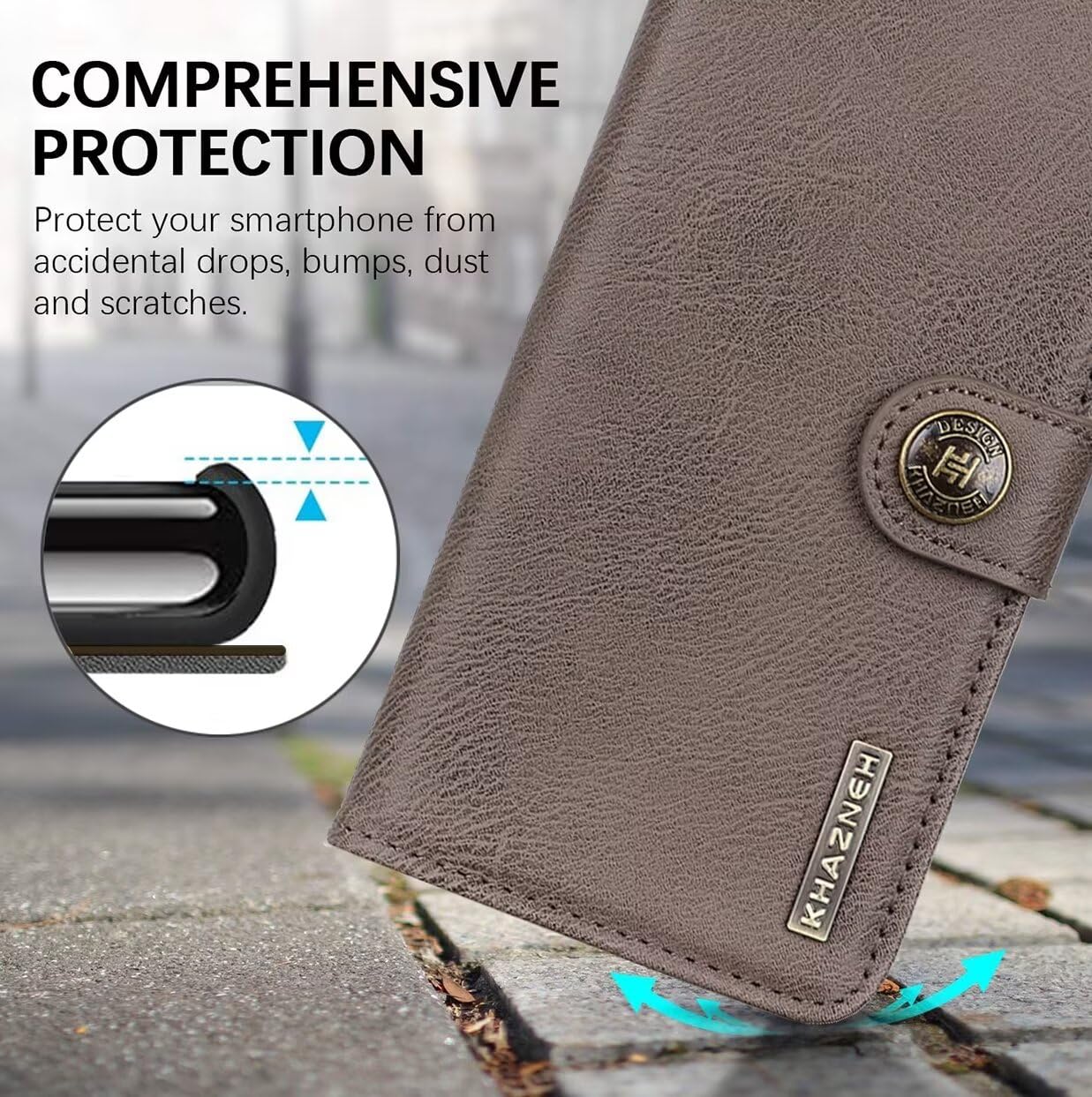 FMPCUON Cover per Nokia C32 Custodia,Flip Caso in PU Pelle Case Cover