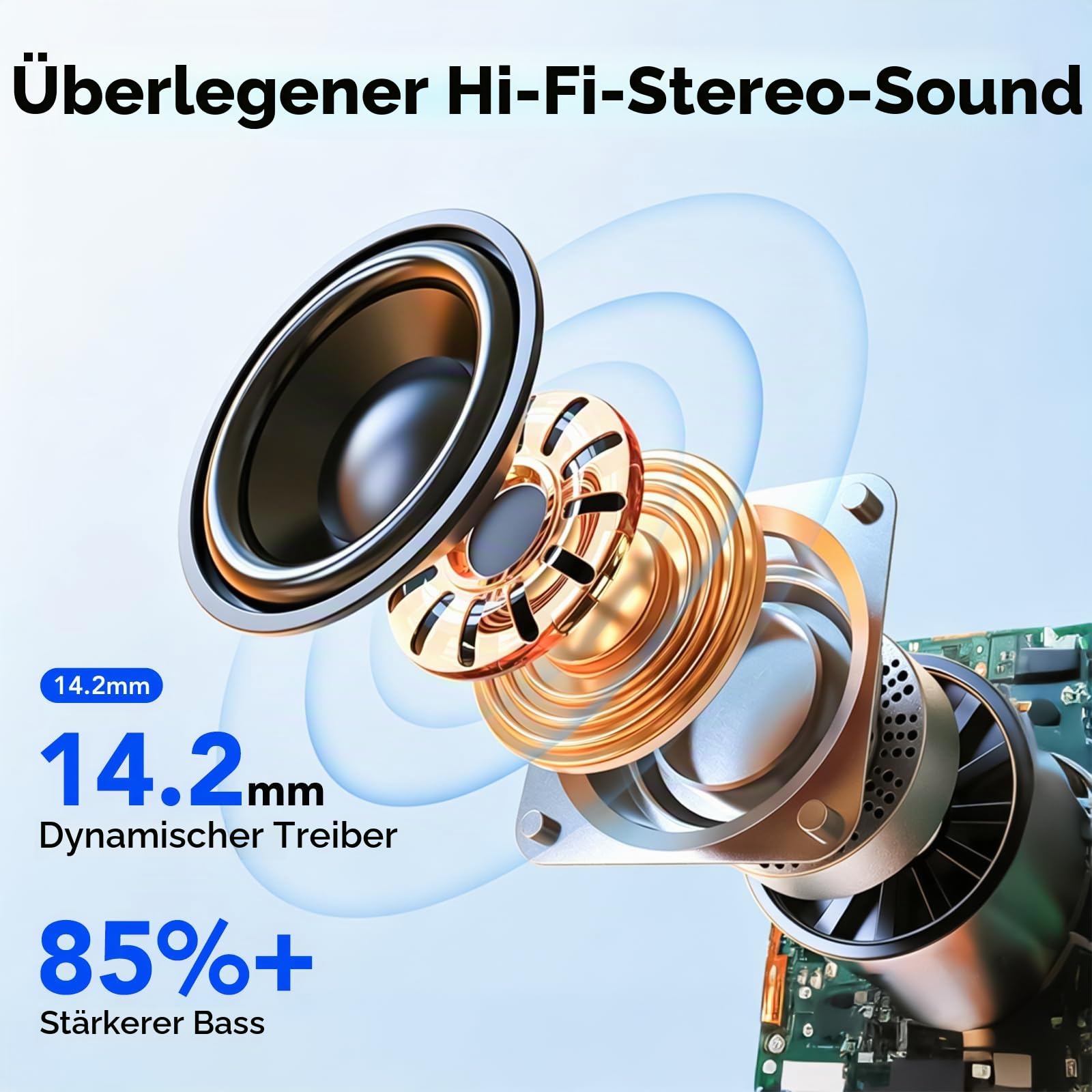 2026 Kopfhörer Kabellos Bluetooth 5.4, Bluetooth Kopfhörer Sport HiFi Stereo, In Ear Kopfhörer mit 4 ENC Noise Cancelling Mics, Tiefer Bass, 50Std mit LED-Anzeige, in Ear Ohrhörer IP7 Wasserdicht Weiß
