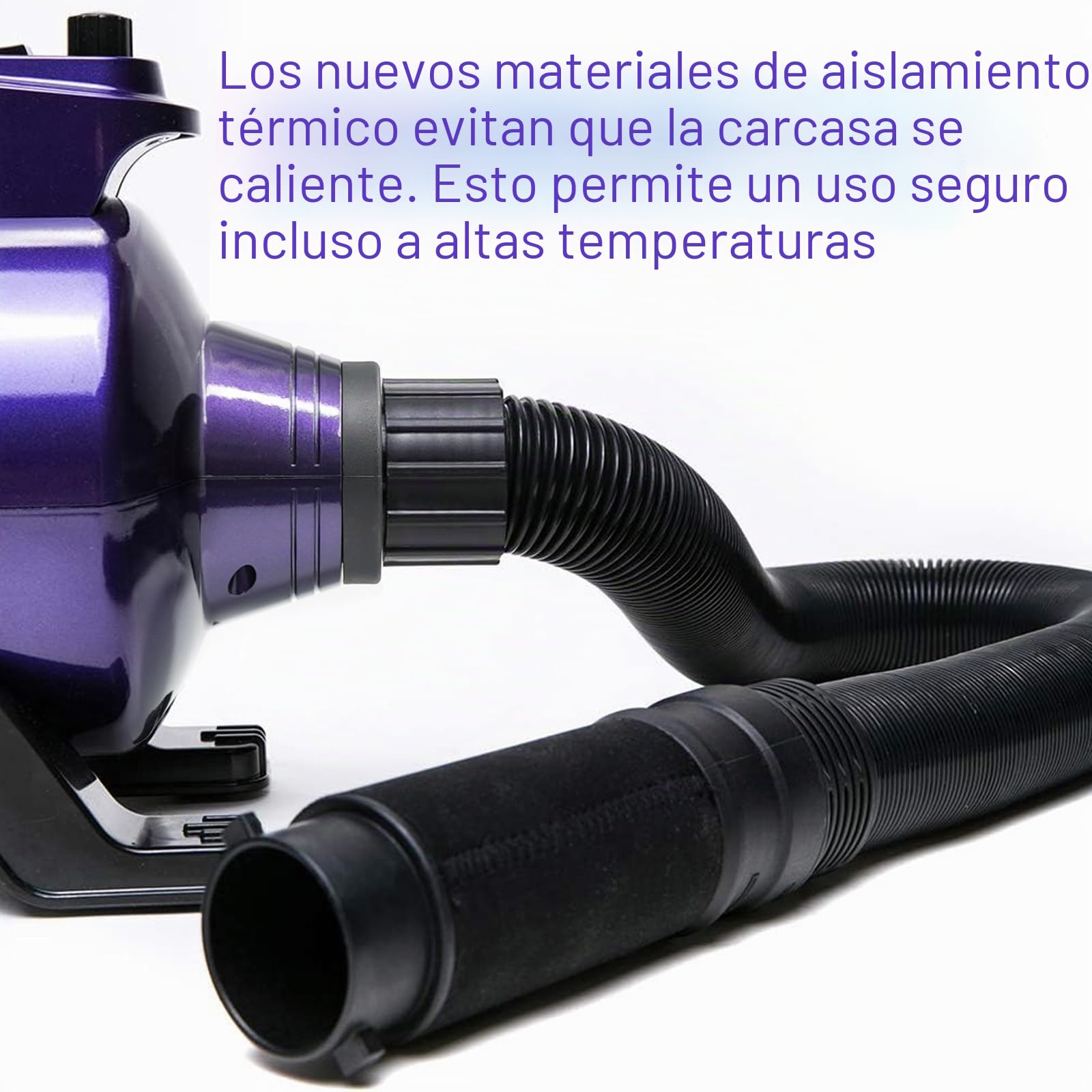 Shernbao Secador de Pelo Para Perros Mascotas 5.0HP Dog Dryer con Sistema Calefactado, Velocidad Ajustable Continua - Soplador Potente sin escalones (Púrpura)