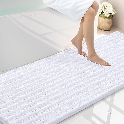 Miniatura 236 de Smiry Alfombras de Baño 24 x 16 pulgadas, Tapetes de Baño de Chenilla Extra Suaves y Absorbentes, Respaldo de Goma Antideslizante, Lavable a Azul