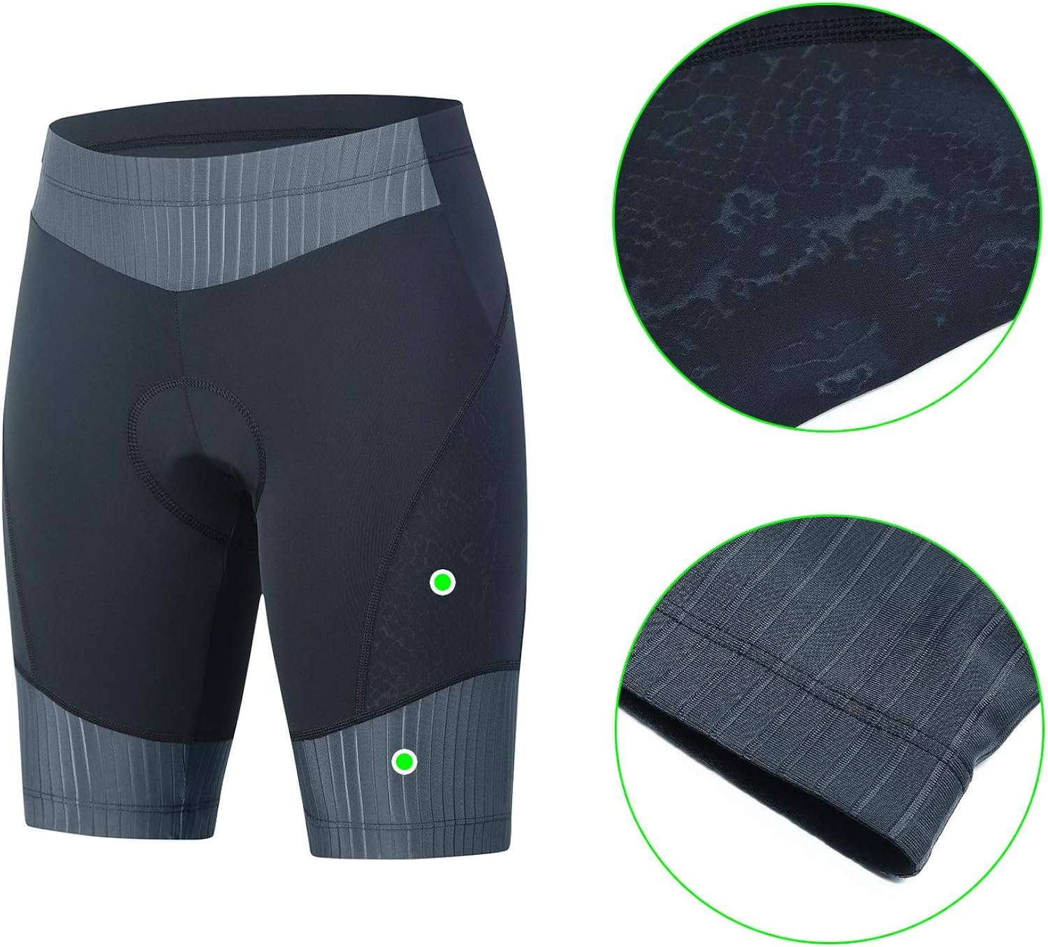 beroy Women Breathable Bike Shorts, Cycling Shorts with 3D Gel Pad X-Small Atrous-grey