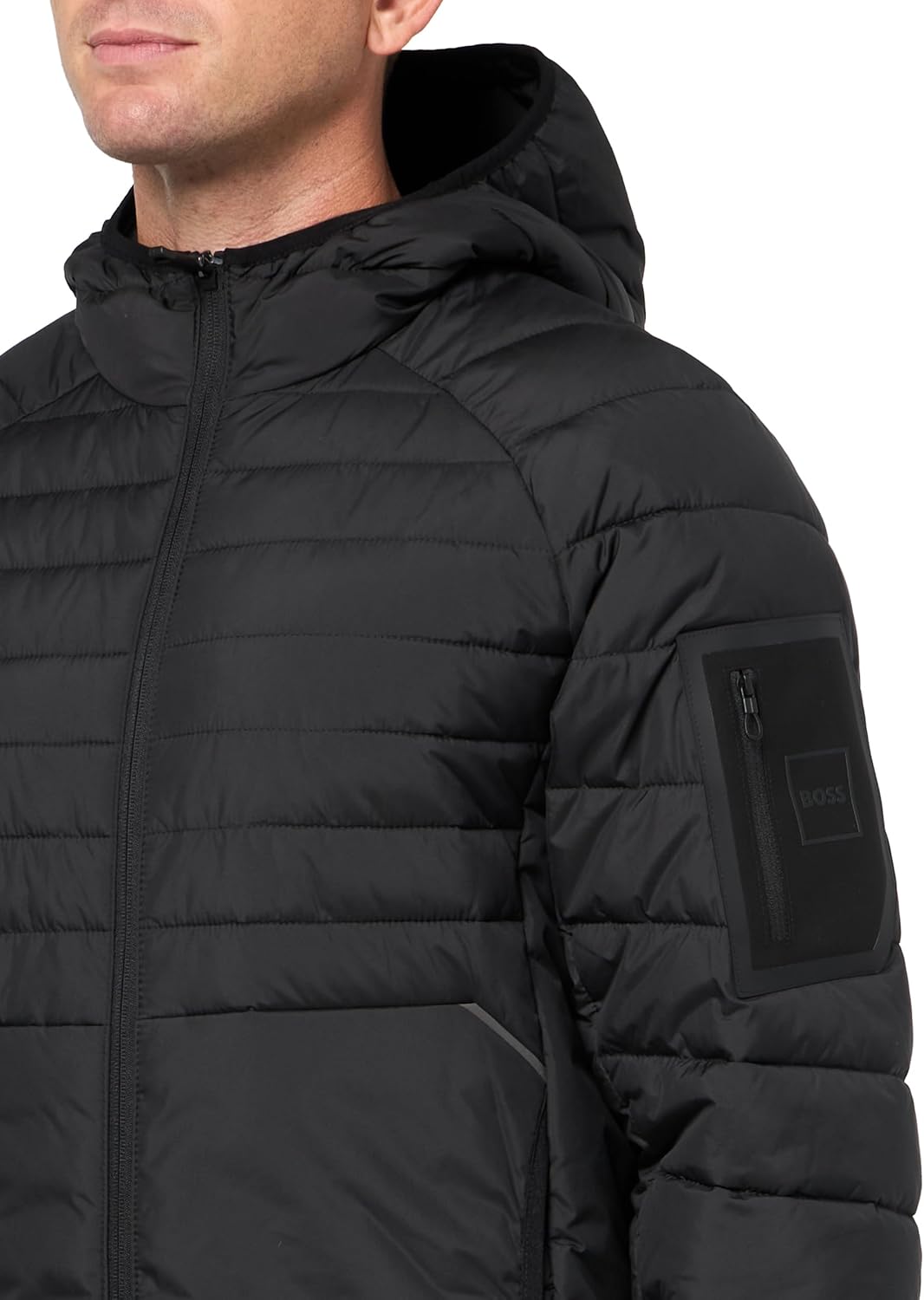 BOSS mens Lightweight Hooded Puffer Jacket - Image 3