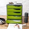 Rotho, Spacemaker, Drawer box / office box with 5 drawers, Plastic (PS) BPA green/black, 33,5 x 28,5 x 32,0 cm