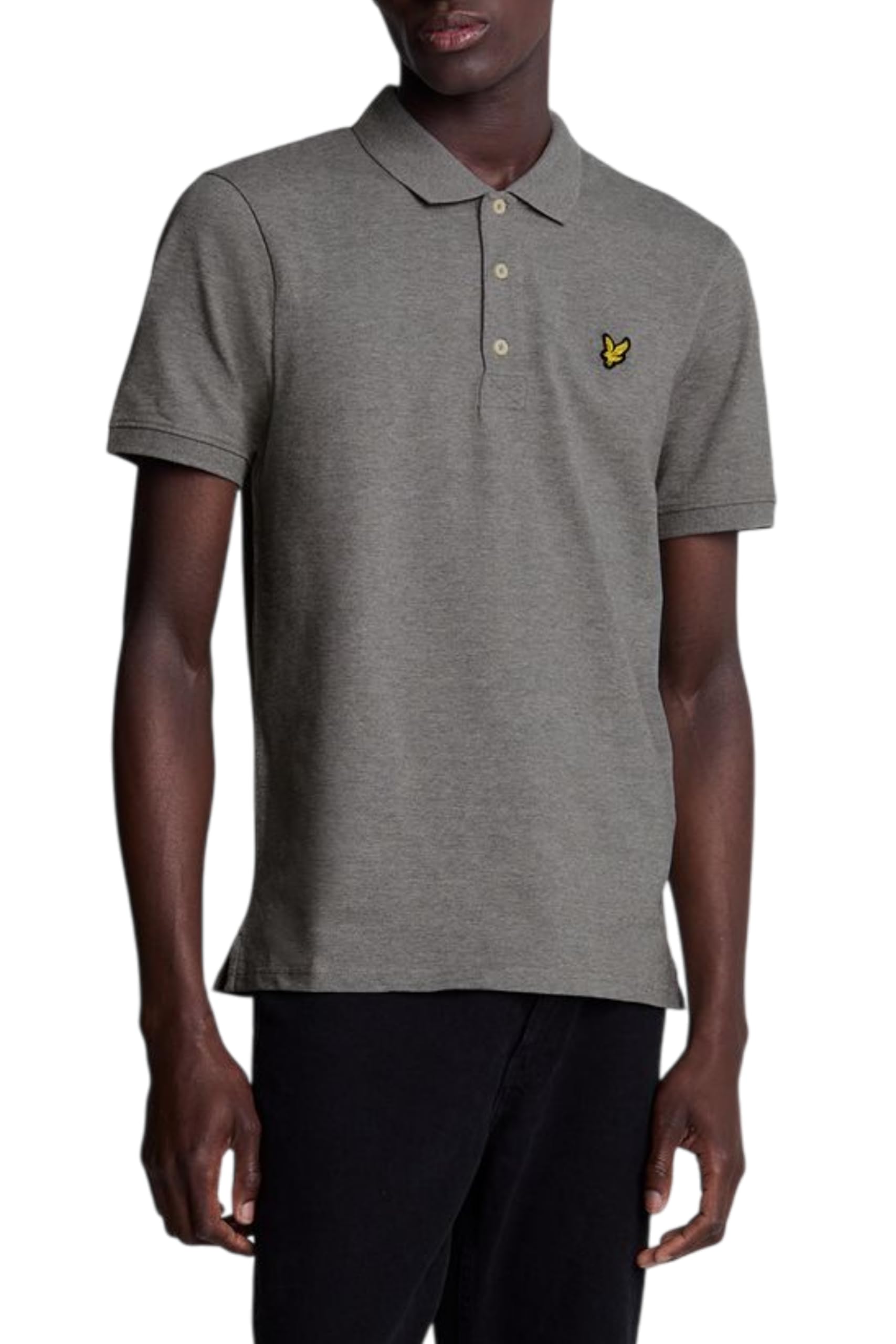 Lyle & Scott Men's T28 Mid Grey Marl Ss Polo Shirts Plain Polo Shirt 3XL