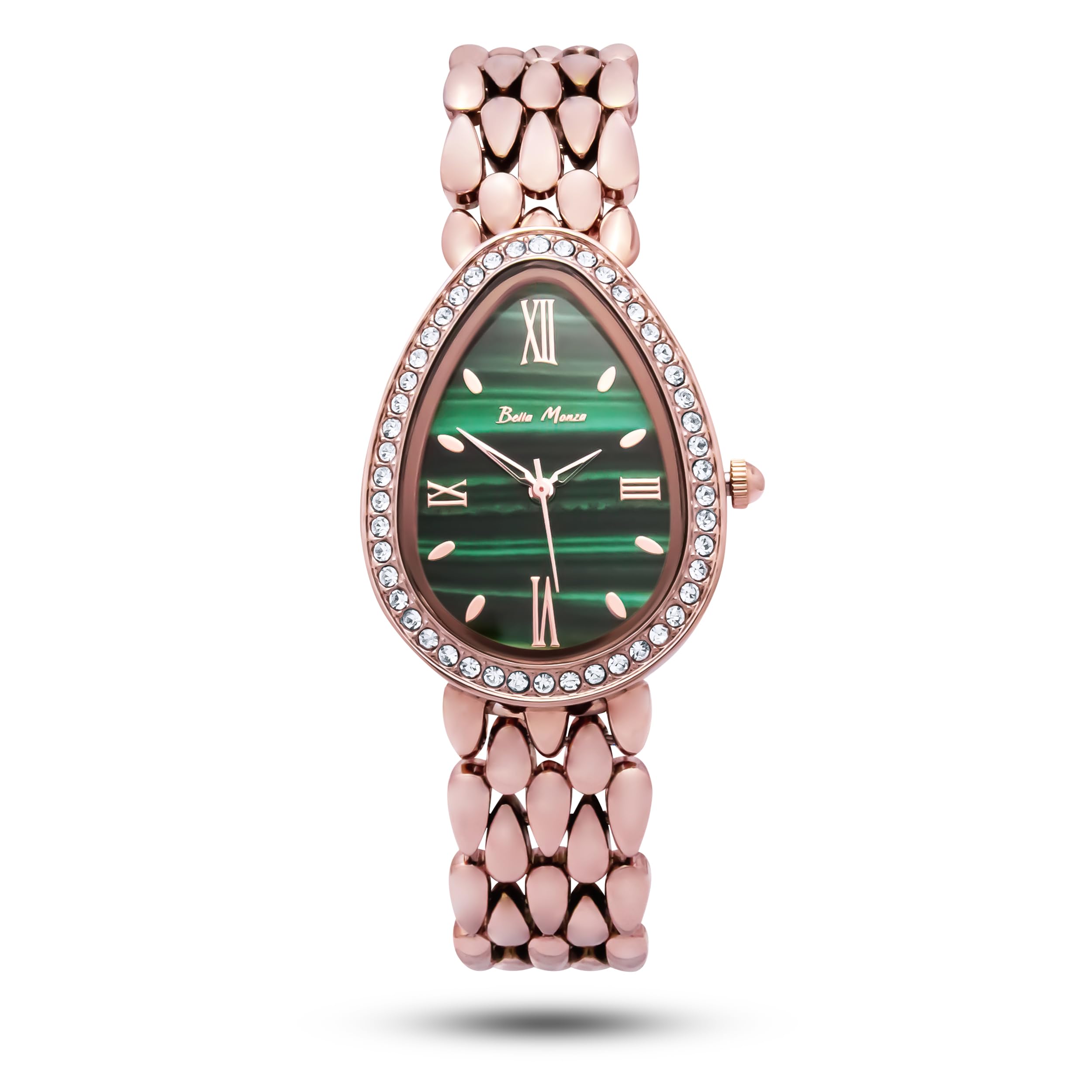 Bella Monza Brass Womens Luxury Premium, Waterproof Wrist Analog Watch, Japanese Quartz Movement (Rose Gold Green) (B0CR7C6Q5R) Amazon Price History, Amazon Price Tracker