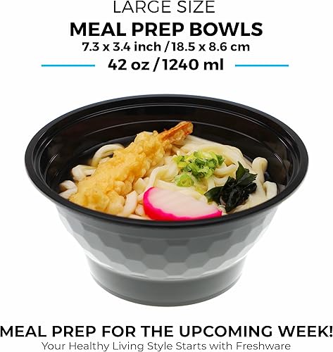 Miniatura 4 de Freshware Contenedores de preparación de comidas [paquete de 10] Caja Bento, recipientes de almacenamiento de alimentos, cuencos de plástico con