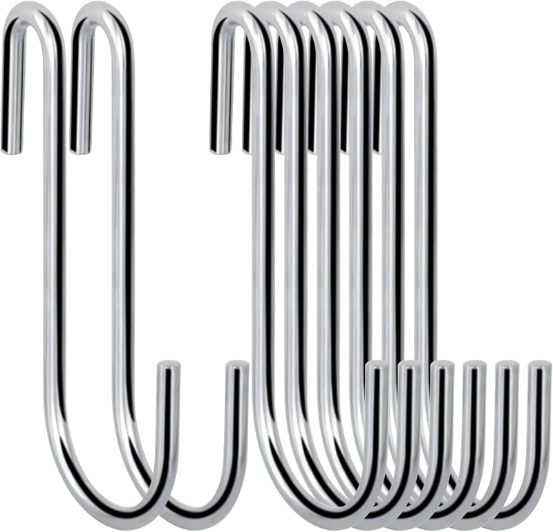 ESFUN 30 Pack 3 Inch S Hooks Heavy Duty Pan Pot Holder Rack Hooks Hanging Hangers S Shaped Hooks for Kitchenware Pots Utensils Clothes Bags Towels Plants