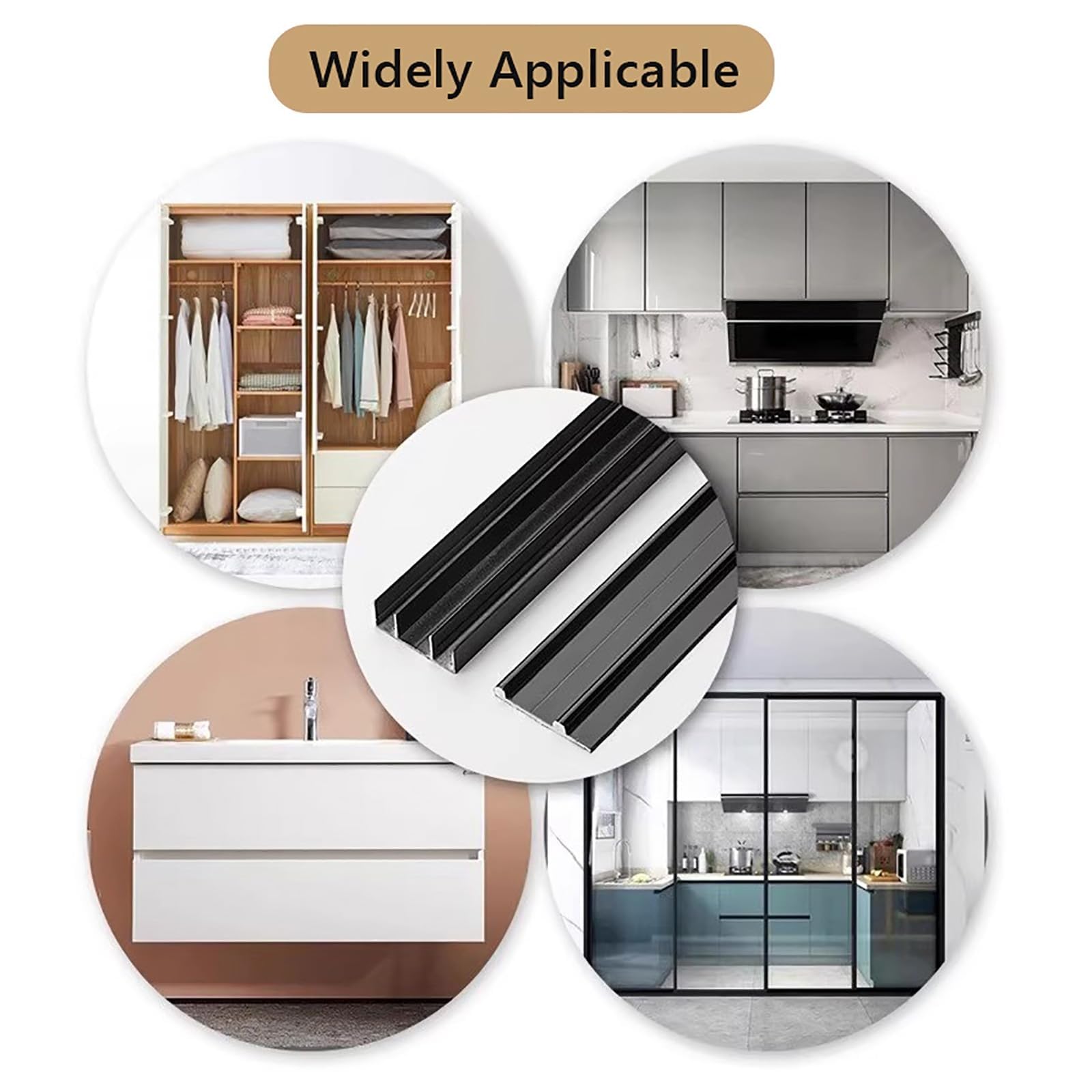 Kit de riel para puerta corredera de tres pistas, riel invisible de cierre suave, sistema deslizante sin ranuras, riel de puerta corredera de aluminio para armario, granero, baño