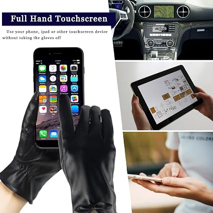 Long Keeper Guanti Invernali Donna In Pelle PU Con Touchscreen - Termici, Morbidi, Foderati, Con Farfalla - Guida E Outdoor