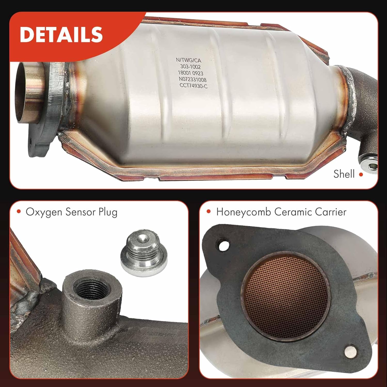 A-Premium Right Exhaust Manifold Catalytic Converter Kit Direct-Fit Compatible with Cadillac SRX 2004-2009, STS 2005-2010, 4.6L, EPA Compliant, Replace# 12607450
