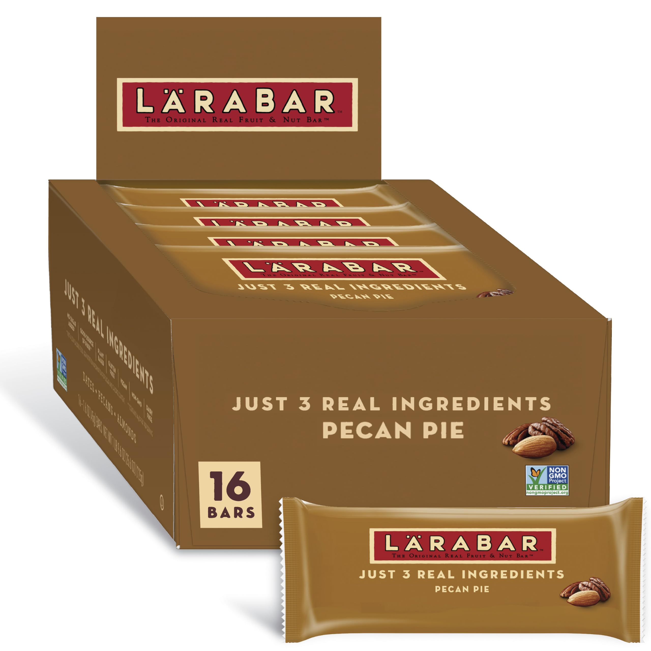 Larabar Pecan Pie Fruit and Nut Bar, Gluten Free and Vegan, Limited Edition, 25.6 oz, 16 Ct Pecan Pie 16 Count (Pack of 1)