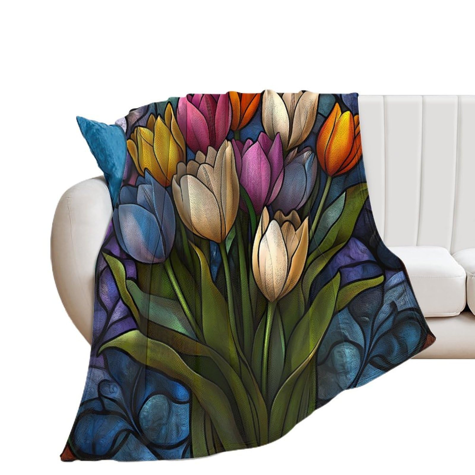 OUTBDNVFSA Tulips Throw Blanket Lightweight Summer Blankets for Bed Sofa Camping Travel