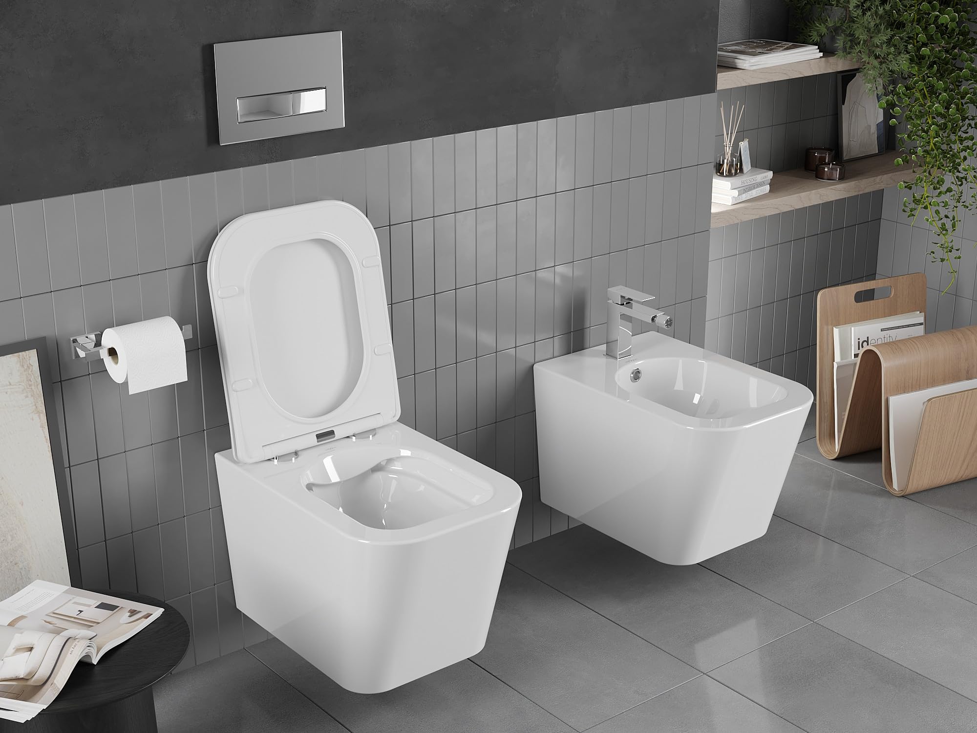 Mexen Teo - Tavoletta WC Rimless con Slim Softclose, seduta in Duroplast bianco lucido