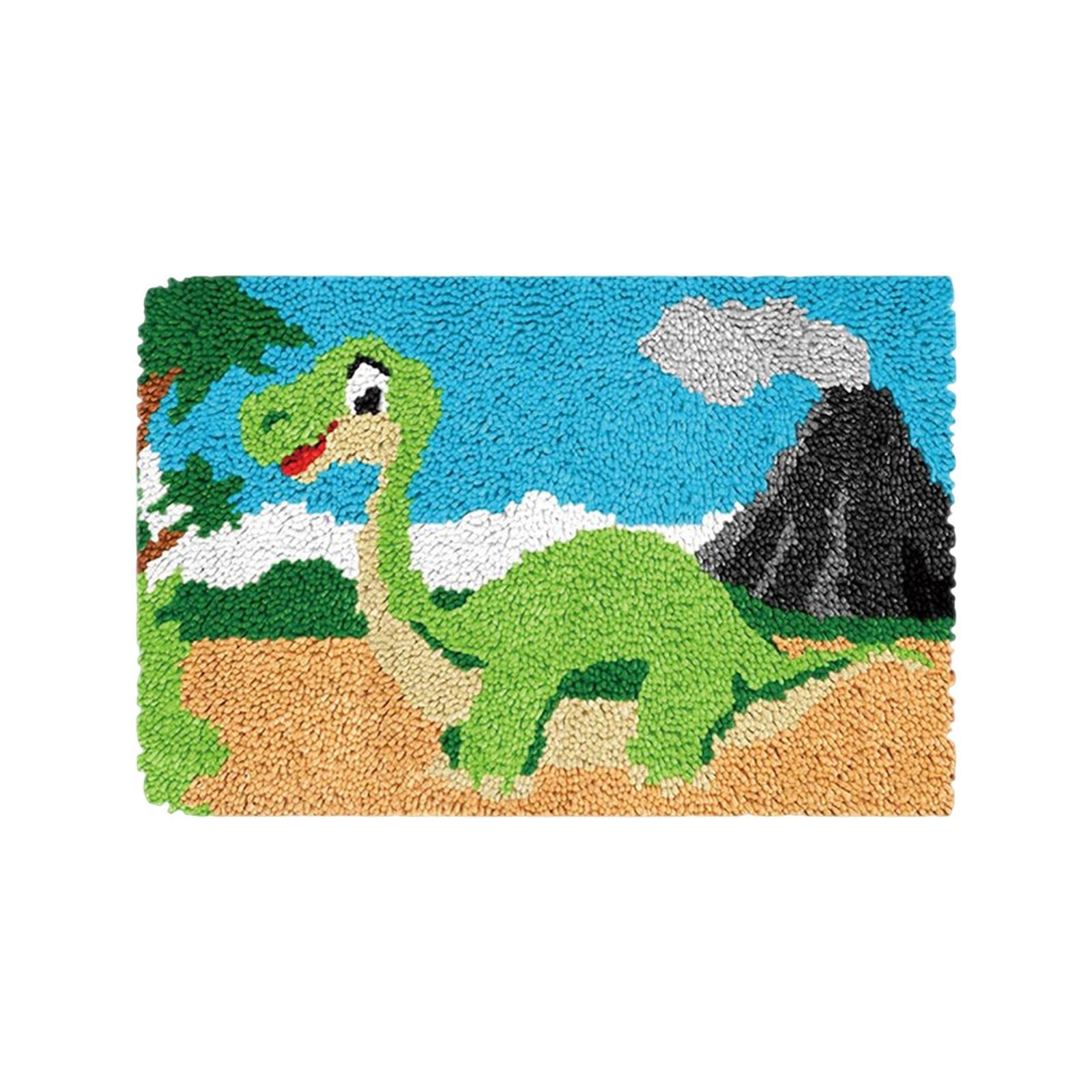 KBOLAE Latch Hook Rug Kits Crocheting Carpet Unfinished Tapestry Door Mat for Craft, Style 9, 60cmx40cm