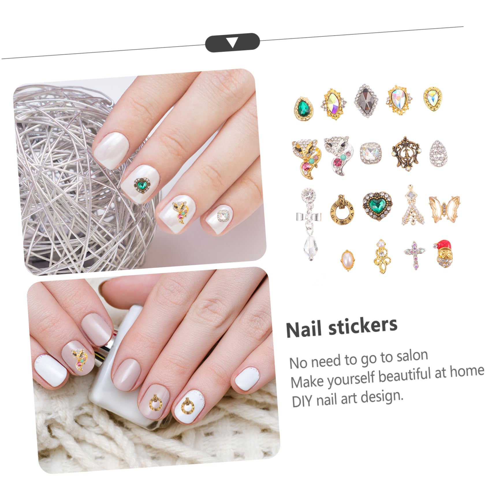 Healeved 100 Piezas taladro de uñas joyas para uñas de bricolaje gemas para uñas home decor accesorios para uñas ornamento decoración decoraciones de uñas pedrería de uñas cristal Decorar