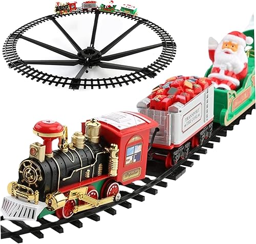 Miniatura 6 de Juego de tren de Navidad con tren y pista, árbol de Navidad eléctrico con sonidos y luz, juguetes interactivos eduaccionales para niños, regalos de
