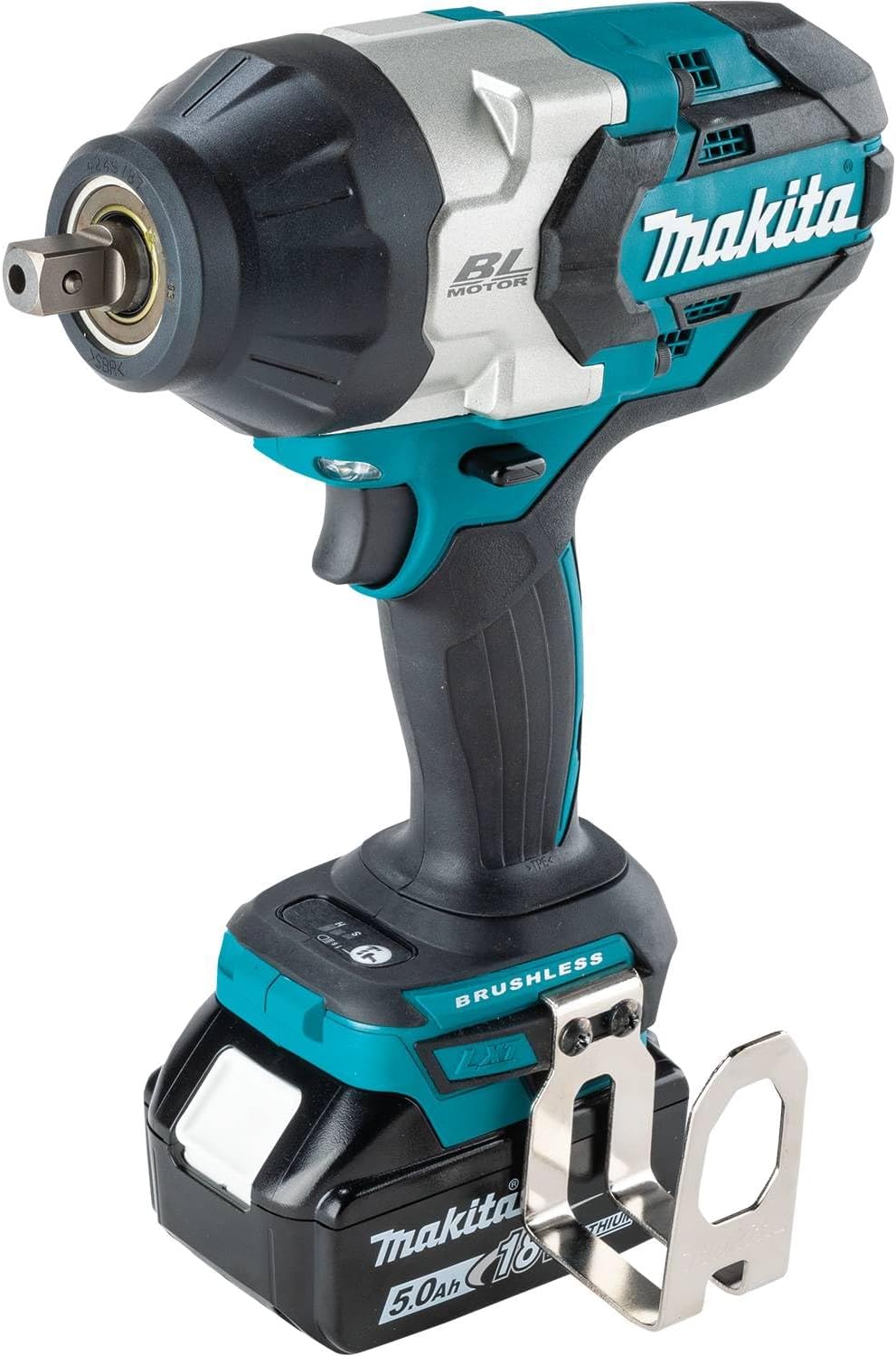 Makita XWT19T 18V LXT® Lithium-Ion Brushless Cordless 3-Speed 1/2" Sq. Drive Impact Wrench Kit w/Detent Anvil (5.0Ah)