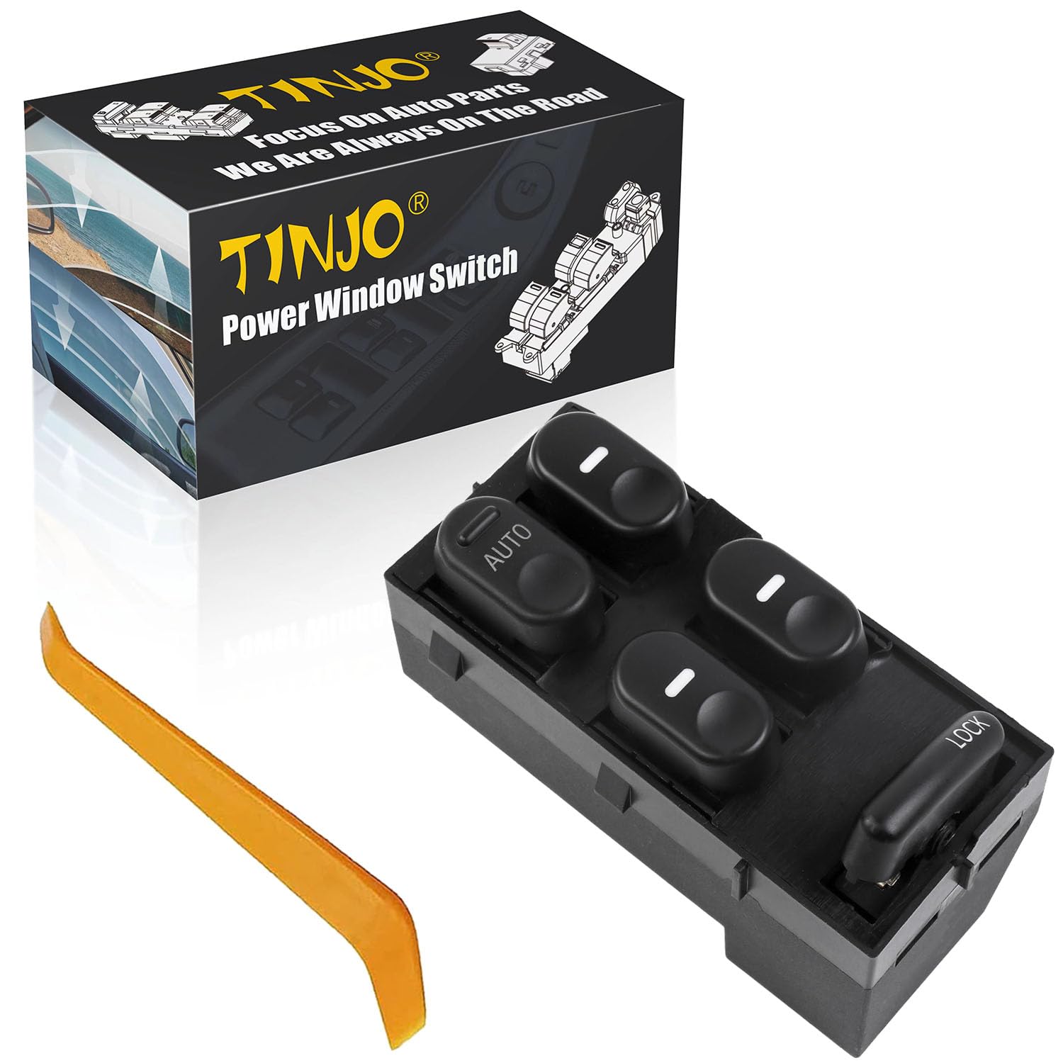 TINJO 10433029 Door Power Window Control Switch Compatible with Buic-k Regal 1997-2005, Front Left Driver Side Power Window Switch Fit for Buic-k Century 1997-2005 Replace OEM 19244641