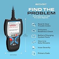 Vista 2 de BLCKTEC 420 Bluetooth OBD2 Scanner Diagnostic Tool - Vehicle Code Reader for Car - Clears Check Engine Light - Comes with Premium OBD App On IOS &