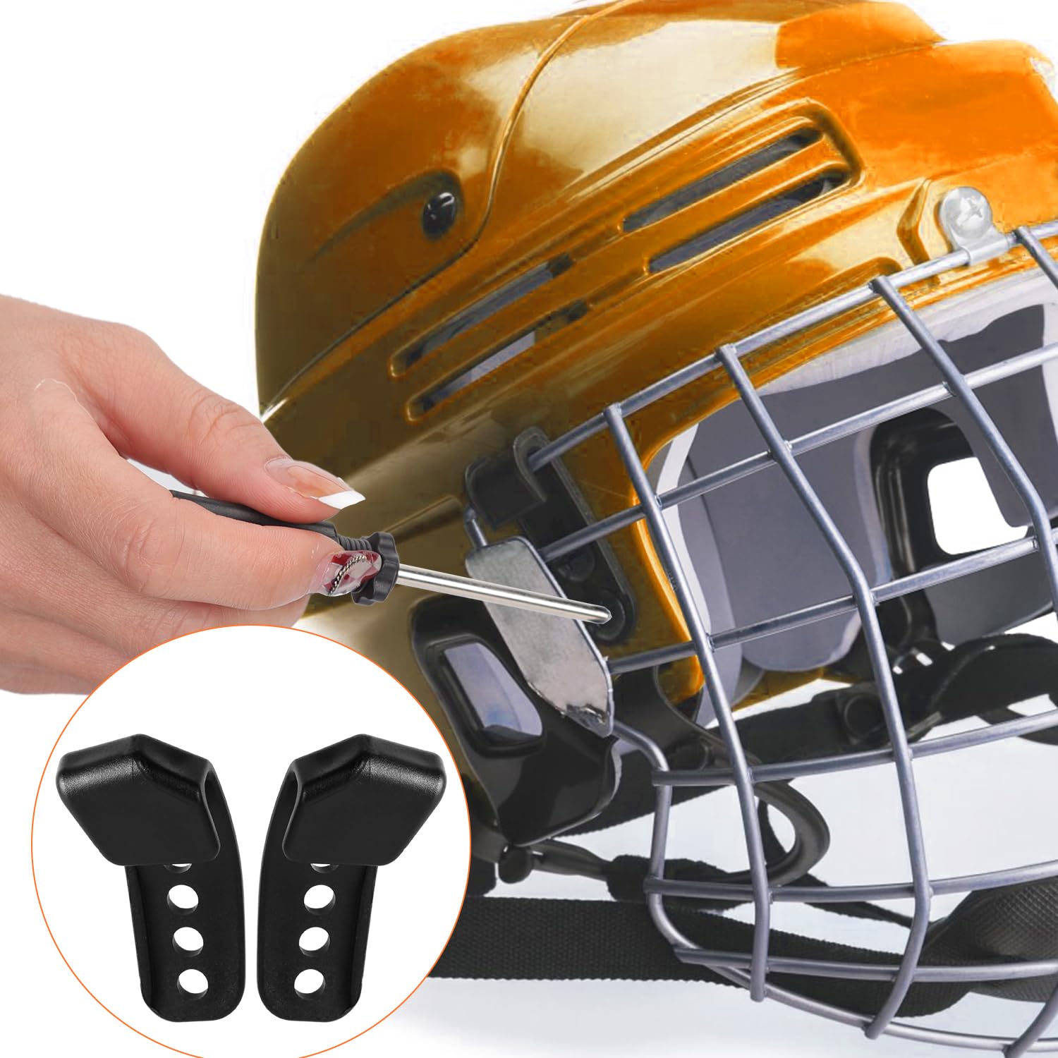 53-teiliges Hockeyhelm-Reparaturset, Fußballhelm-Hardware, Ersatzteile, Zubehör, einschließlich R-Fußball-Visier-Clips, J-Clips, Gummidichtungen, Muttern, Schrauben, Schraubendreher, für