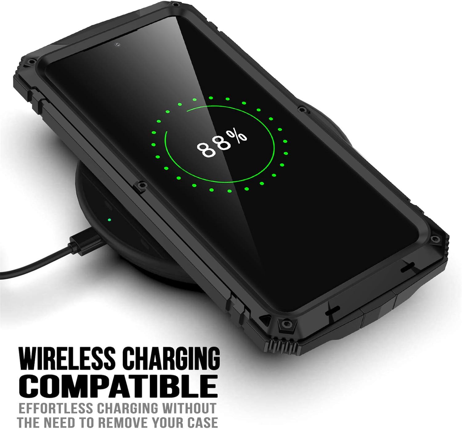 Compatible for Samsung Galaxy S21 Ultra Metal Case,Heavy Duty Dust Proof Military Grade Rugged Case with Built-in Foldable Kickstand with Full-Body Bumper Cover (Balck) Black