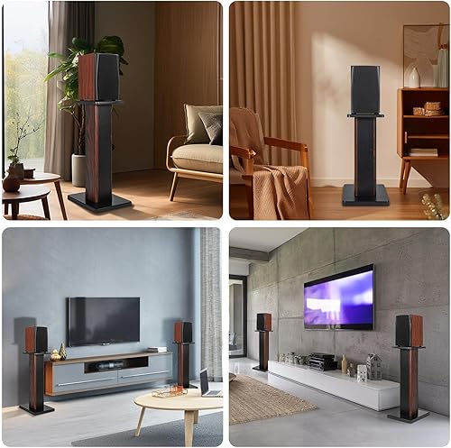 OUUTMEE 60 cm (24 inch) Wooden Speaker Stand, Robust HiFi Speaker Stands for Home Cinema, Universal Standing Speaker Bracket for Bookshelves with Sand Fillable Design (Set of 1) - 8