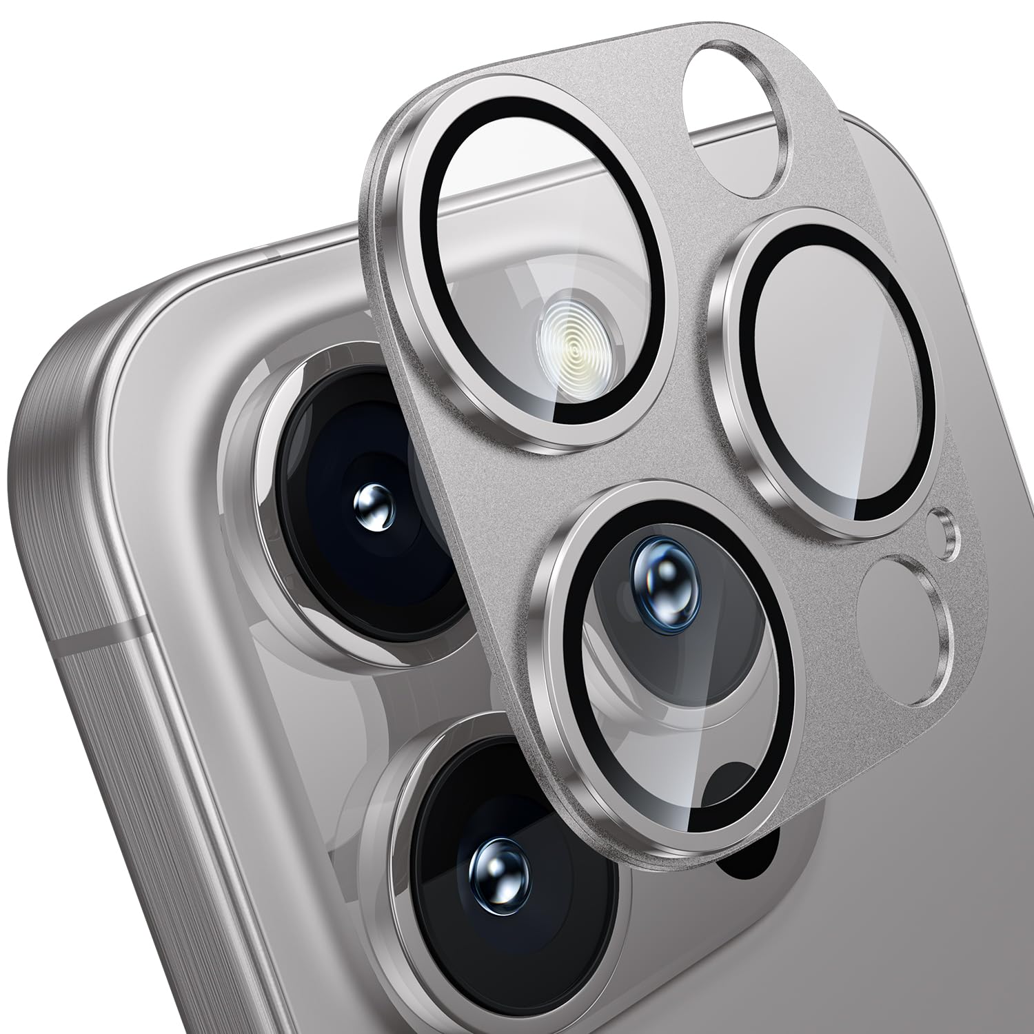 Protection D'objectif D'appareil Photo Pour IPhone 16 Pro/iPhone 16 Pro Max, Protection D'écran En Verre Trempé, Alignement Automatique, Anneaux Individuels En Métal, Accessoires De Téléphone HD