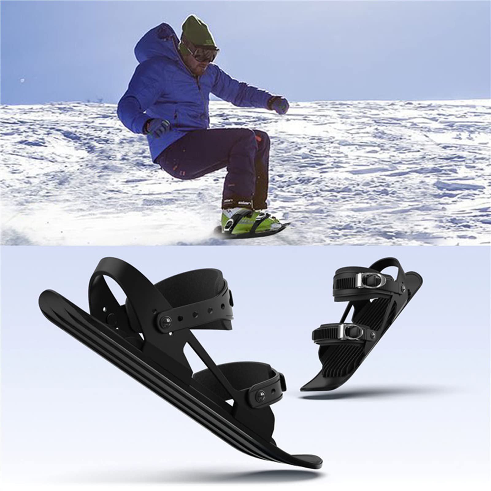 Mini patins à neige pour la neige, chaussures de ski courtes, patins à neige portables, pour la neige