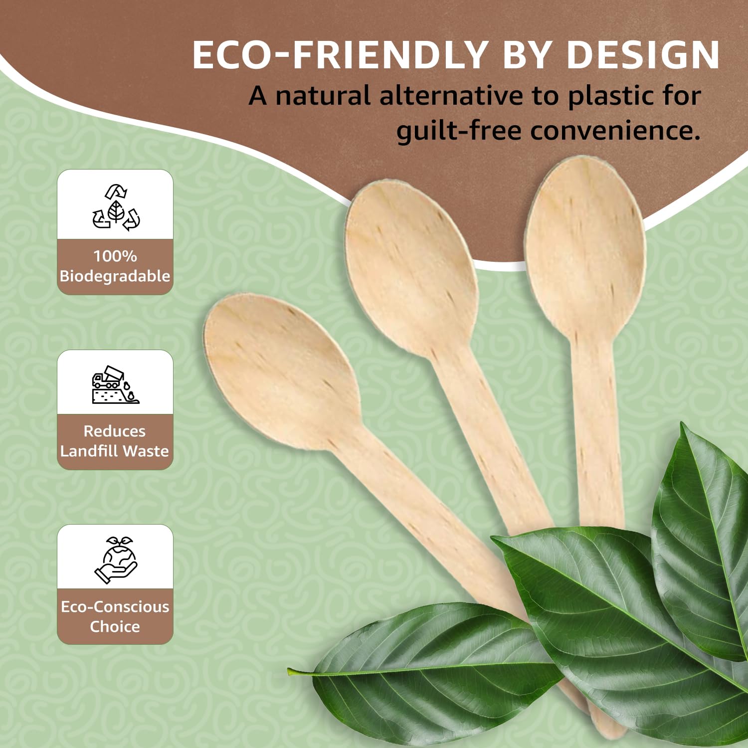 Wooden Spoons, 160 mm, Pack of 25 | Disposable spoons | Ideal for wedding, parties, birthdays | Made in India 1