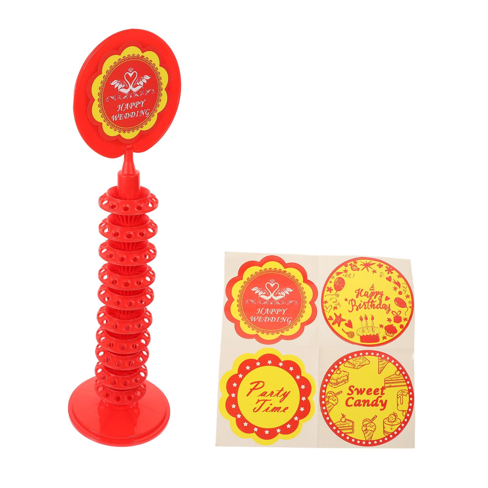 Amosfun 2St Süßigkeiten-Lagerregal hochzeitsdeko hochzeits Dekoration partydekoration Tortenständer aus Acryl Korbdekor Anzeige Lollipop-Display-Halter Party-Lutscher-Organizer Plastik rot