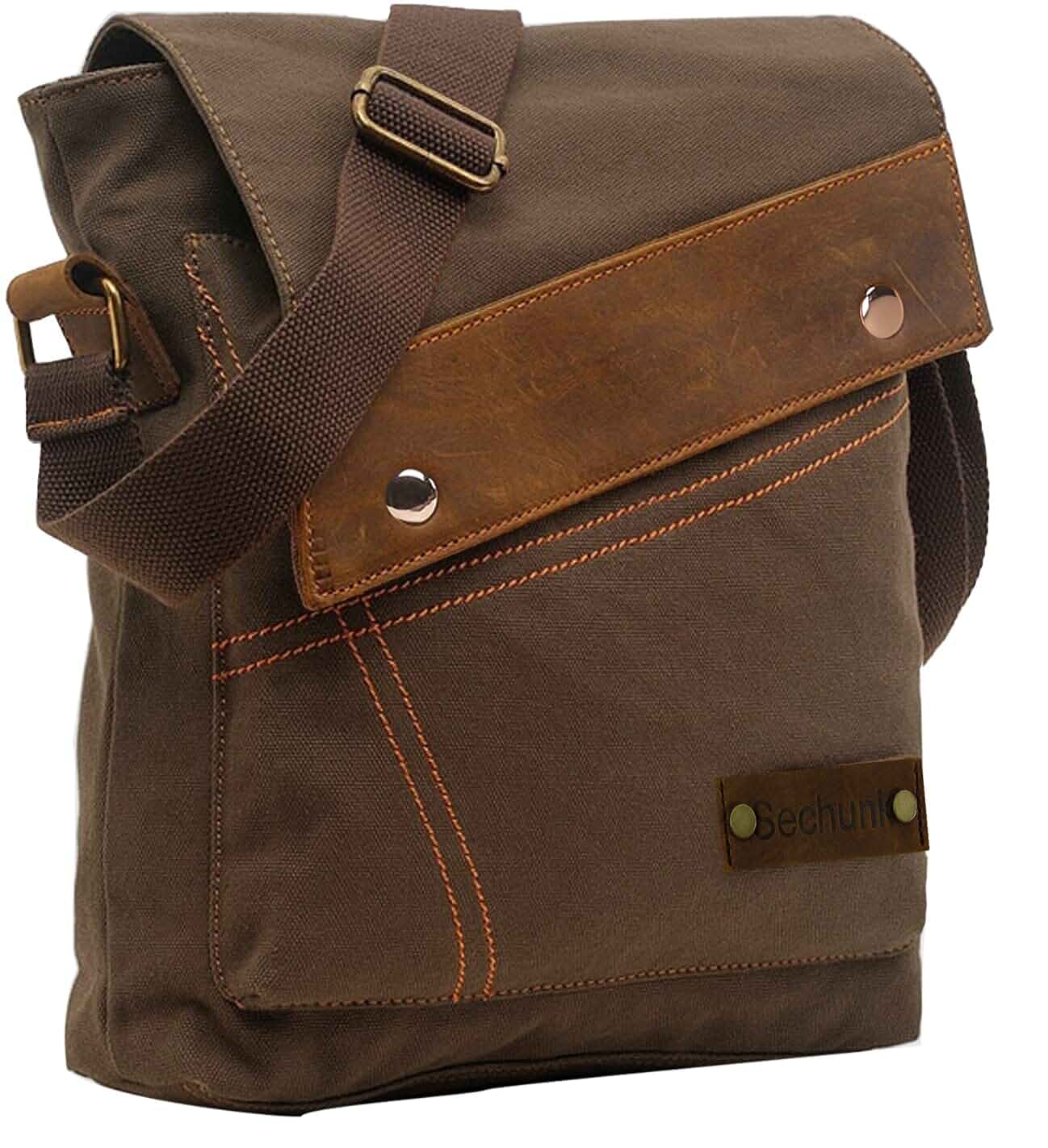 Sechunk Canvas Shoulder Bags Crossbody Bags Messenger Bags Purse Daypack for Men Women