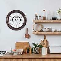 Vista 8 de Geevon Relojes iluminados para interiores y exteriores, impermeables, de 18 pulgadas, con sensor inteligente, reloj de pared grande con termómetro e