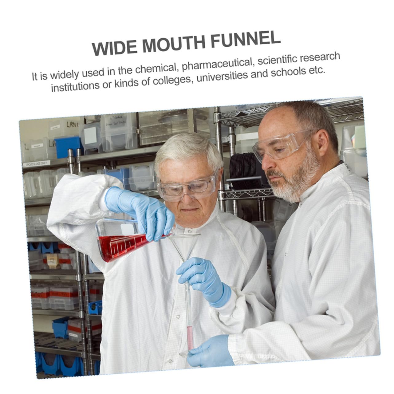 Unomor 2sets Wide Funnel Filter Funnel Labs Prop for Filling Bottles Acid Alkali Resistant 2pcs*2