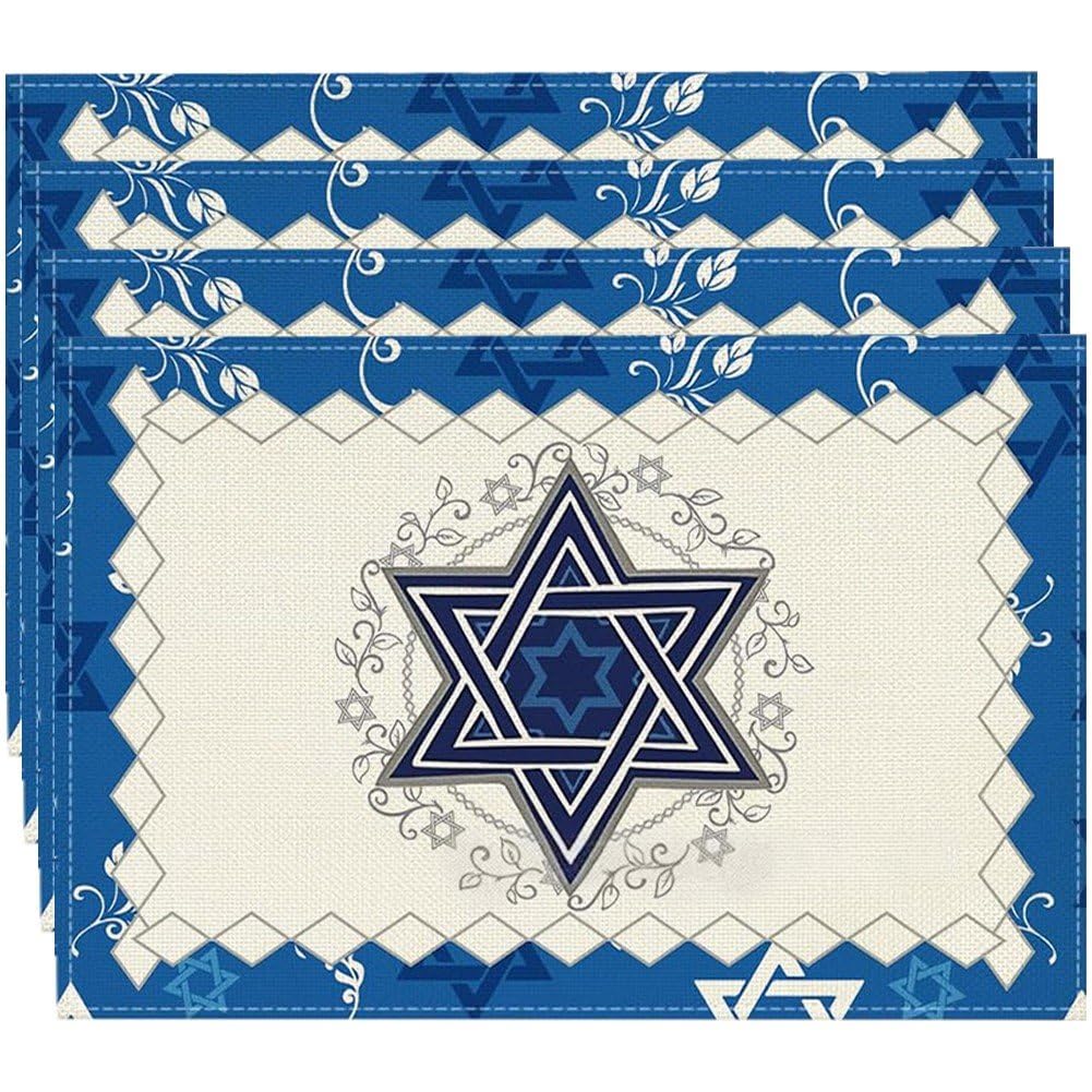 Impression table napperons style juif Hanukkah à offrir à vos proches pour les fêtes