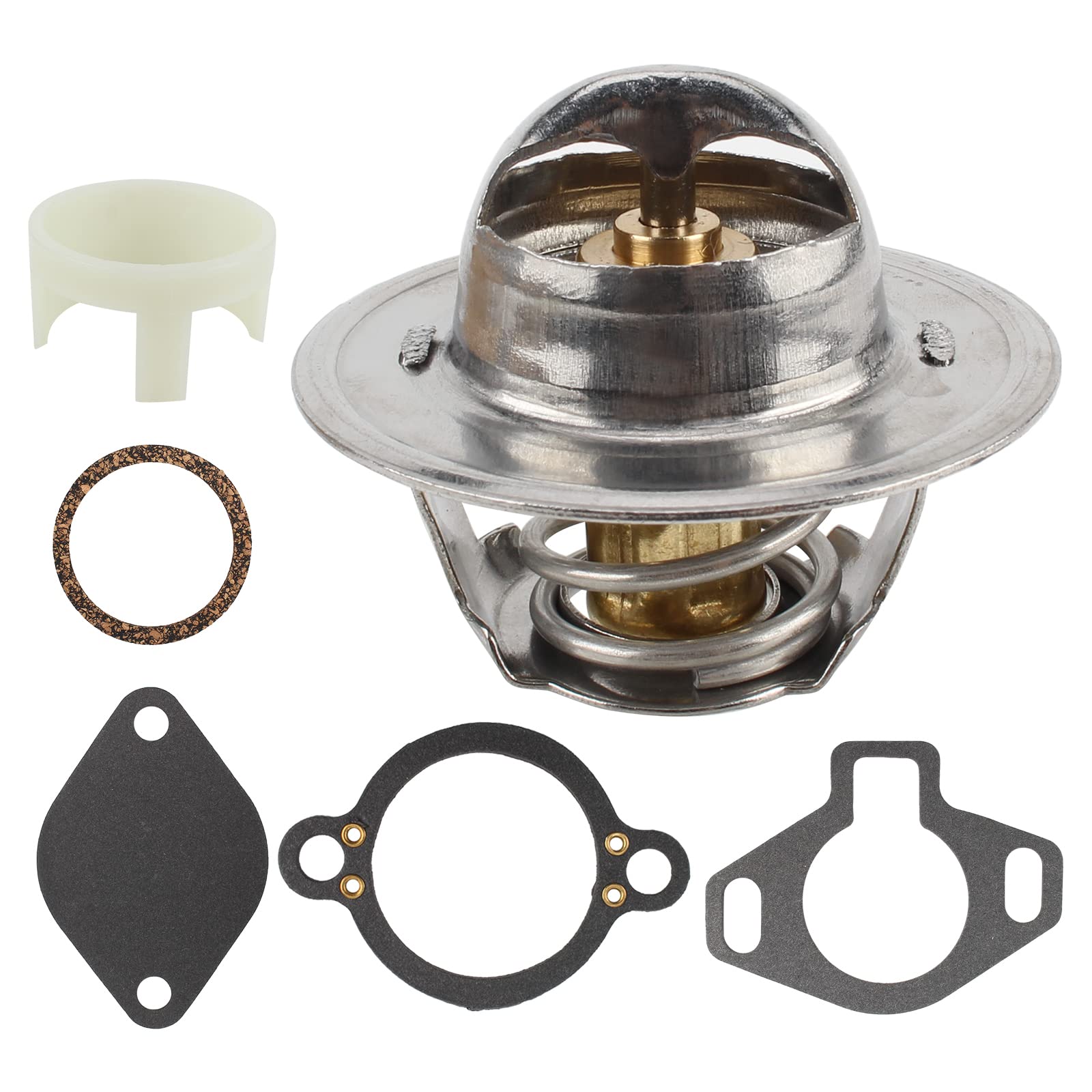 807252Q5 Thermostat Kit 160° with Plastic Sleeve Compatible with Mercruiser 4.3L 5.0L 5.7L 7.4L 8.2L Compatible with GM Engines