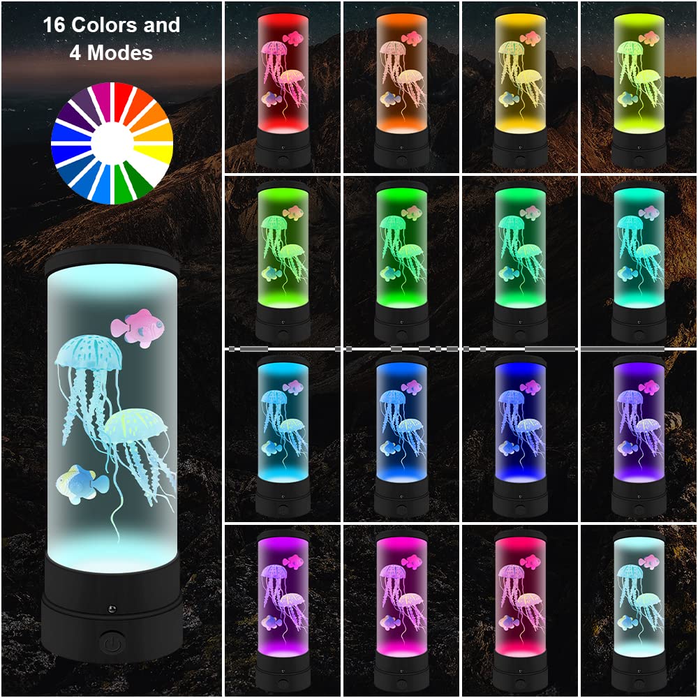 Medusa Lampada Lava Led, Tranquilla Stato d'animo Medusa Acquario, 16 Colori che Cambiano Telecomando Lampada Elettrica per Meduse per Decorazioni per la casa e Regali per Adulti e Bambini