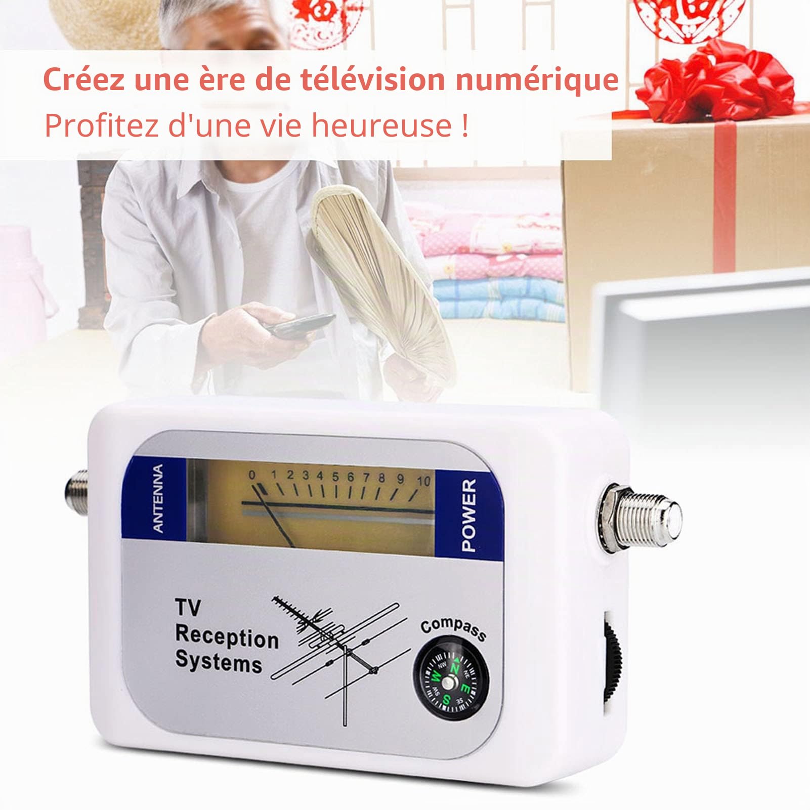 Détecteur de Signal Satellite Numérique, Récepteur de Détecteur de Compteur de Force de Signal D'antenne de Télévision Terrestre Aérienne Numérique