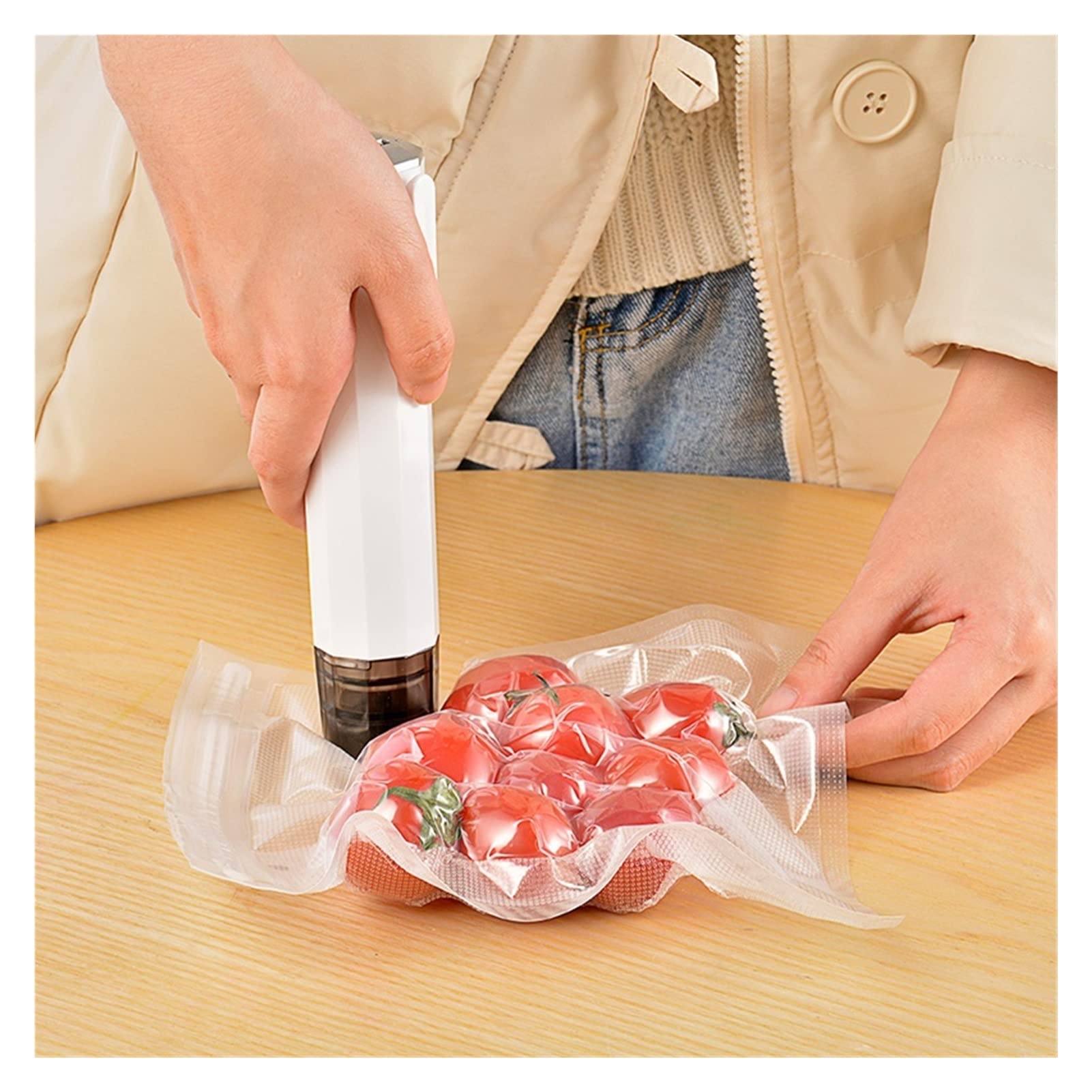 Mini sellador al vacío USB Máquina de envasado al vacío de mano Sellador de bolsas de plástico portátil Máquina de sellado de almacenamiento de bocadillos de alimentos de cocina (Color : Black) (Bla