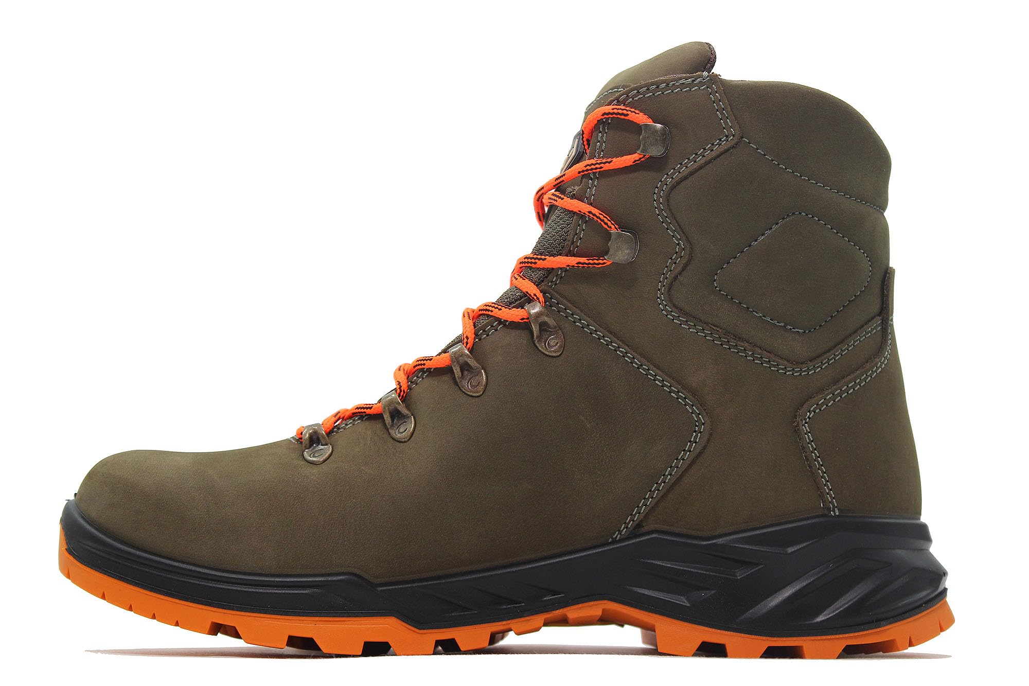 CHIRUCA - Stivali gore tex,impermeabili, in segatura, da campo, da montagna, trekking, lacci arancioni, per: uomo