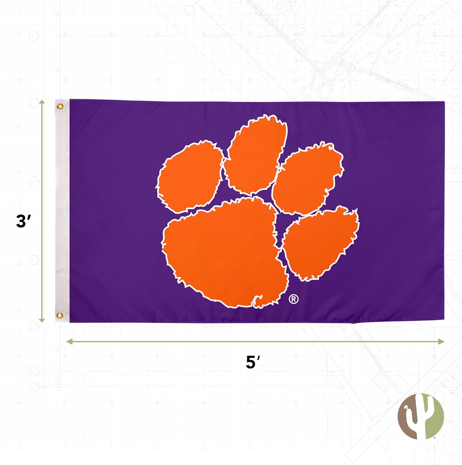 Desert Cactus Clemson University Flag Double Sided Tigers Banners 100% Polyester Indoor Outdoor 3x5 feet Flags (Double Sided - Flag D) - Image 3