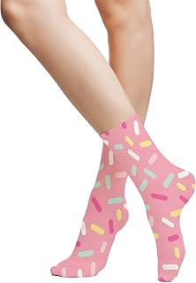 Funky Colorful Cushion Sport Socks,Athletic Cushioned Sports Performance Crew Socks,for Women and Men-12 inch