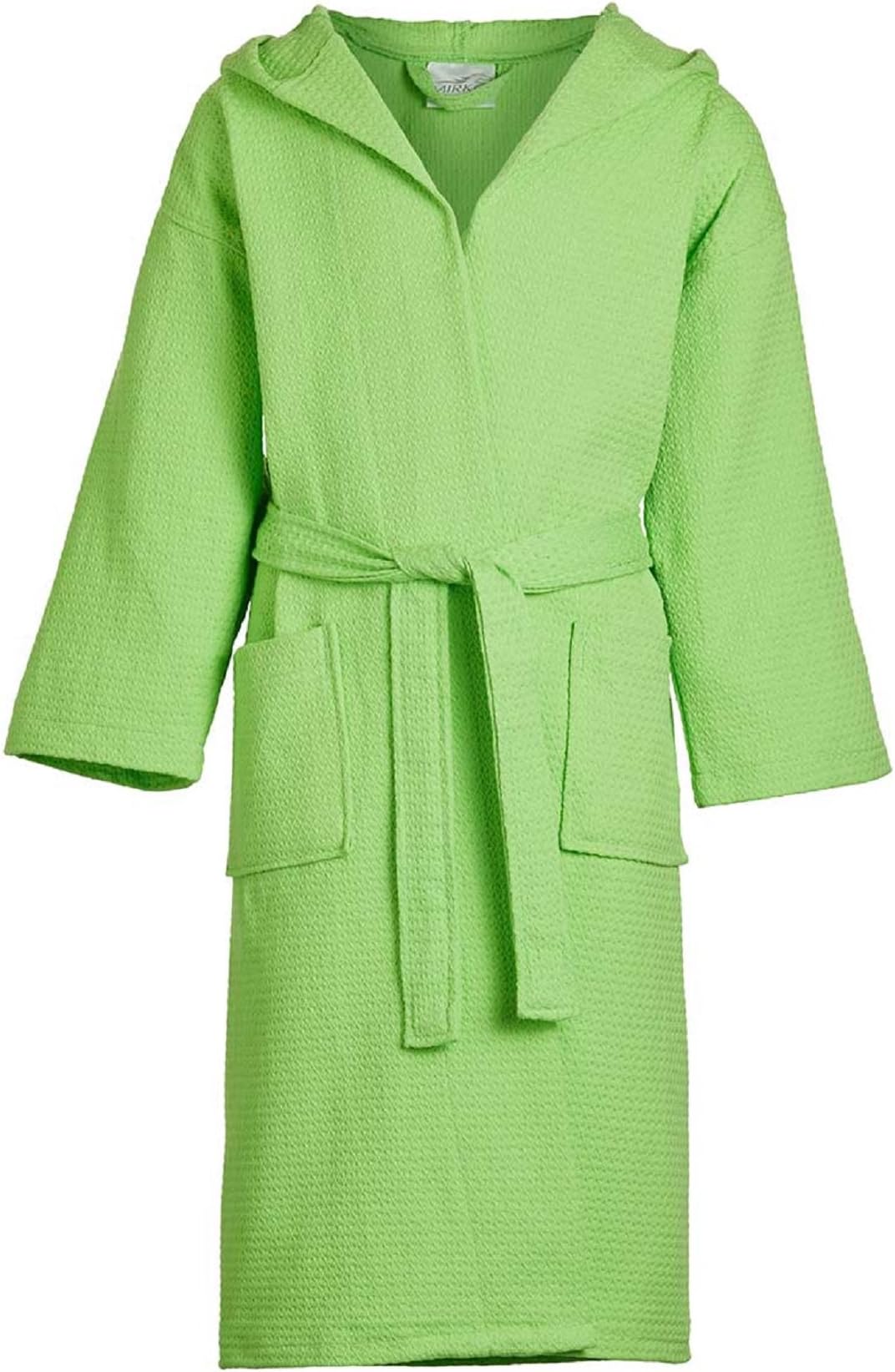 Kid's Waffle Hooded Robe for Girl and Boy 100% Cotton Unisex Bathrobe