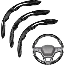 Carbon Fiber Steering Wheel Covers, Snap-on Segmented Steering Wheel Potective Cover, Scratch-resistant Anti-slip Car Interior Accessories, for Most Vehicles Carbon Fiber Black #02