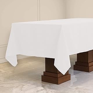 Kadut Rectangle Tablecloth (70 x 120 Inch) White Rectangular Table Cloth for 6 or 8 Foot Table | Heavy Duty | Stain Proof ...