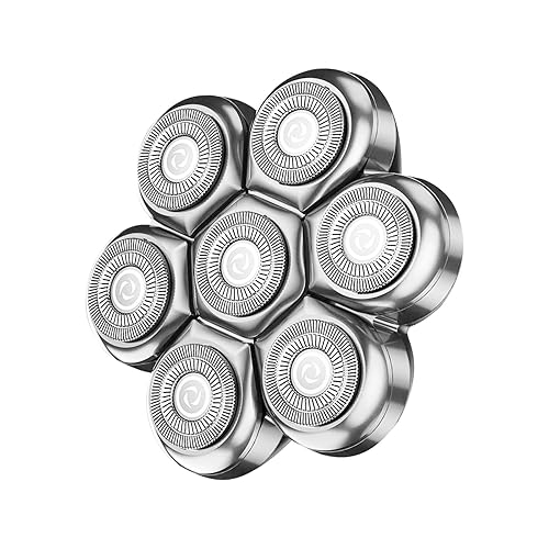 Cabezales de repuesto para afeitadora eléctrica calva para hombres (7D plateado magnético)