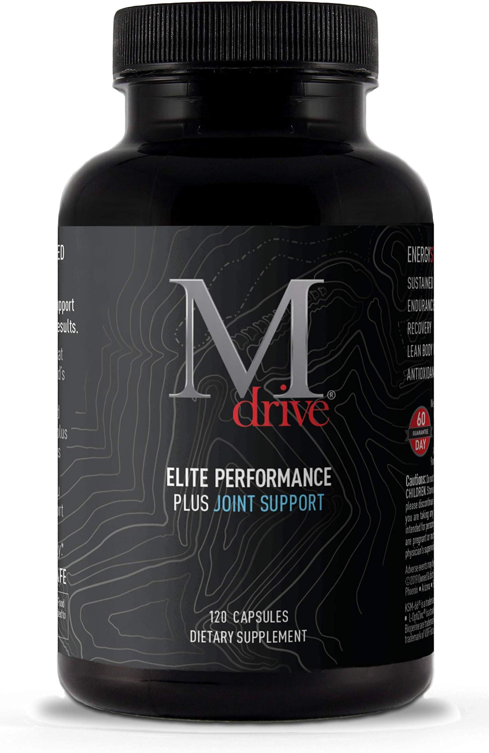 Mdrive Elite Plus Joint - Natural Energizing T Support + Joint Health for Energy, Cardio, Recovery, Stress Relief with KSM 66 Ashwagandha, Cordyceps, DIM, Fenugreek, Chromax, Fruite X-B, 120ct