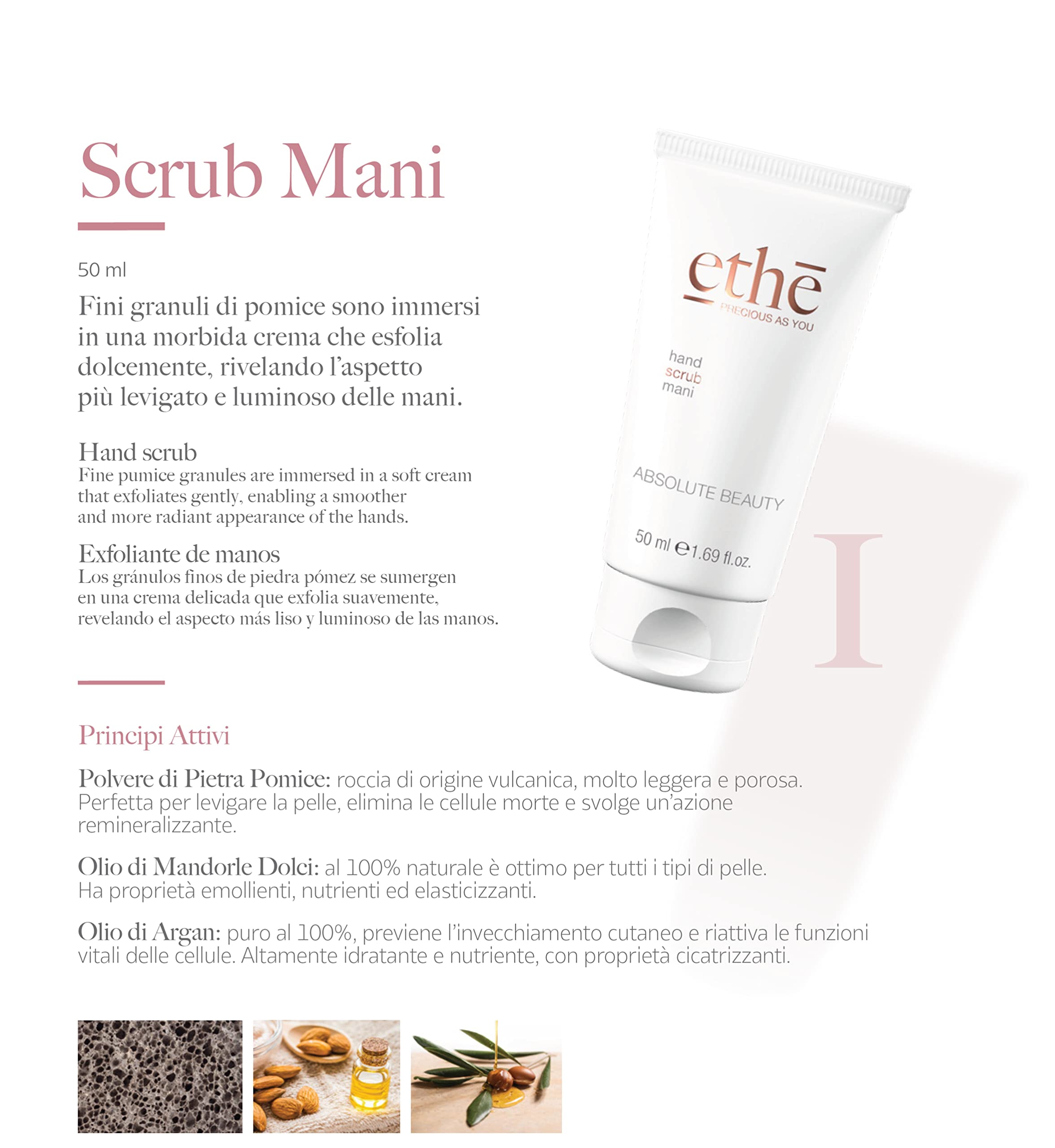 Ethè Scrub Mani 50ml - Crema con fini granuli di pomice